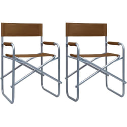 Chaises de metteur en scène lot de 2 Acier Marron vidaXL
