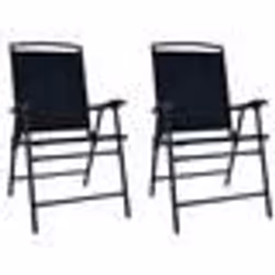vidaXL Chaises de jardin pliables lot de 2 Textilène Noir - TU