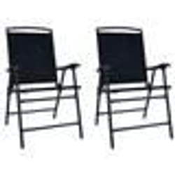 vidaXL Chaises de jardin pliables lot de 2 Textilène Noir - TU