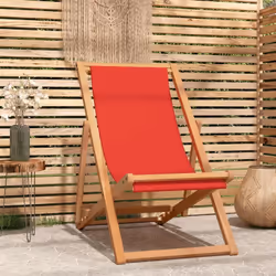 VidaXL 47417, Terrace, Siège rembourré, Tissu, Teck, Rouge, 560 mm, 1050 mm