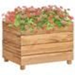 vidaXL Lit surélevé 50x40x38 cm bois de teck recyclé et acier - TU
