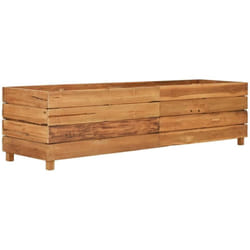 Vidaxl - Lit surélevé 150x40x38 cm bois de teck recyclé et acier