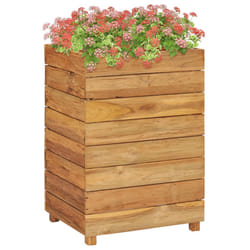 vidaXL Lit surélevé 50x40x72 cm bois de teck recyclé et acier - TU