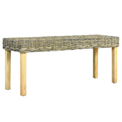 VidaXL Banc 110cm - Rotin Kubu et Bois de Manguier