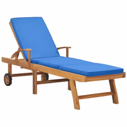 VidaXL 48025, Linge, Siège rembourré, Teck, Bleu, 1950 mm, 595 mm
