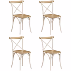 Cet ensemble de 4 chaises de salle à manger en bois de manguier de style ancien ajoutera une touche d'attraction à votre sall ...
