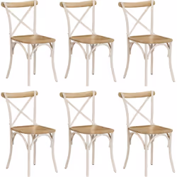 Cet ensemble de 6 chaises de salle à manger en bois de manguier de style ancien ajoutera une touche d'attraction à votre sall ...