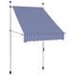 vidaXL Auvent rétractable manuel 100 cm Rayures bleues et blanches - TU
