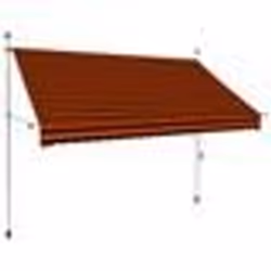 vidaXL Auvent manuel rétractable 250 cm Orange et marron - TU