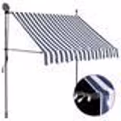 vidaXL Auvent manuel rétractable avec LED 100 cm Bleu et blanc - TU