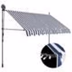 vidaXL Auvent manuel rétractable avec LED 300 cm Bleu et blanc - TU