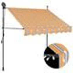 vidaXL Auvent manuel rétractable avec LED 100 cm Jaune et bleu - TU