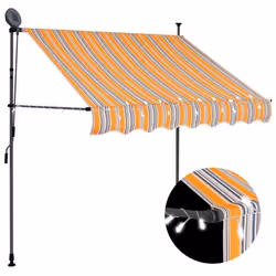 vidaXL Auvent manuel rétractable avec LED 150 cm Jaune et bleu - TU