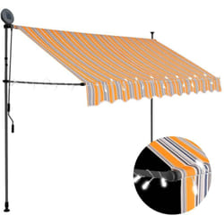 Vidaxl - Auvent manuel rétractable avec led 250 cm Jaune et bleu