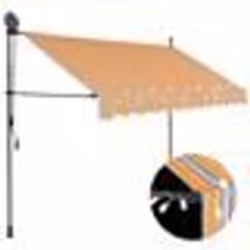 vidaXL Auvent manuel rétractable avec LED 300 cm Jaune et bleu - TU