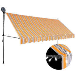 vidaXL Auvent Rétractable LED 400 cm - Jaune et Bleu