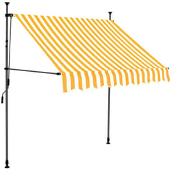 Vidaxl - Auvent manuel rétractable avec led 100 cm Blanc et orange