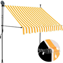 Vidaxl - Auvent manuel rétractable avec led 150 cm Blanc et orange