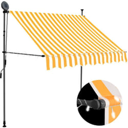 Vidaxl - Auvent manuel rétractable avec led 200 cm Blanc et orange