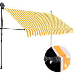 Vidaxl - Auvent manuel rétractable avec led 300 cm Blanc et orange