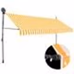 vidaXL Auvent manuel rétractable avec LED 350 cm Blanc et orange - TU