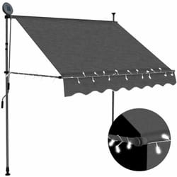 vidaXL Auvent manuel rétractable avec LED 100 cm Anthracite - TU