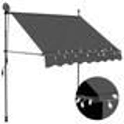 vidaXL Auvent manuel rétractable avec LED 200 cm Anthracite - TU