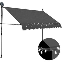 Auvent manuel rétractable avec led 250 cm Anthracite - Vidaxl