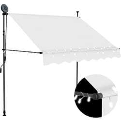 Auvent manuel rétractable avec LED 150 cm Crème