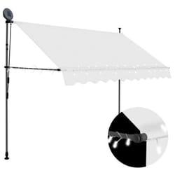 vidaXL Auvent manuel rétractable avec LED 250 cm Crème - TU