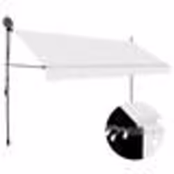 vidaXL Auvent manuel rétractable avec LED 400 cm Crème - TU