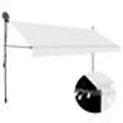 vidaXL Auvent manuel rétractable avec LED 400 cm Crème - TU