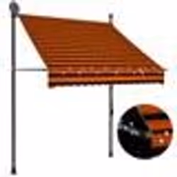 vidaXL Auvent manuel rétractable avec LED 150 cm Orange et marron - TU