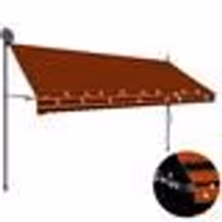 vidaXL Auvent manuel rétractable avec LED 350 cm Orange et marron - TU