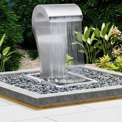 vidaXL Cascade de Jardin Fontaine Extérieur Terrasse Véranda Bassin Piscine avec Bande LED Argenté 524x342x82 cm Acier 48093