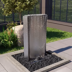 vidaXL Fontaine de jardin Argenté 60,2x37x122,1 cm Acier inoxydable - TU