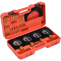 Ce kit vous permet de synchroniser les valeurs de 4 carburateurs, ainsi que de les ajuster ou les configurer. Chaque jauge po ...
