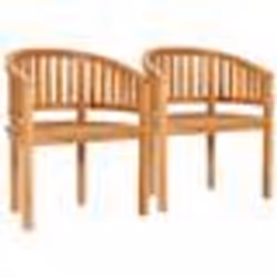 vidaXL Chaises en forme de banane lot de 2 Bois de teck solide - TU