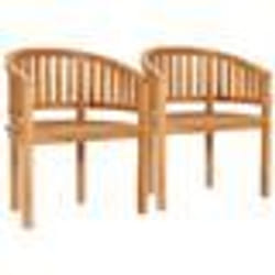 vidaXL Chaises en forme de banane lot de 2 Bois de teck solide - TU