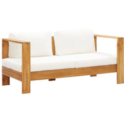Vidaxl - Canapé de jardin avec coussin 140 cm Acacia solide Blanc crème