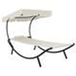 VidaXL 48077 chaise d'extérieur Terrace Siège rembourré Oxford, Acier Crème, Blanc