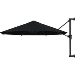 vidaXL Parasol mural avec mât en métal 300 cm Noir - TU