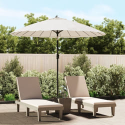 Parasol d'extérieur et mât avec aluminium 270 cm Blanc sable Vidaxl