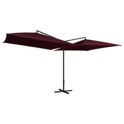 Vidaxl - Parasol double avec mât en acier 250 x 250 cm Rouge bordeaux