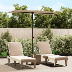 Parasol d'extérieur avec mât en aluminium 180x110 cm Taupe - Vidaxl