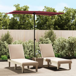 Parasol de jardin et mât en aluminium 180x110 cm rouge bordeaux