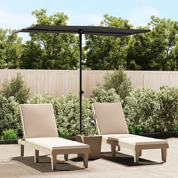 Parasol d'extérieur avec mât en aluminium 180x110 cm Noir