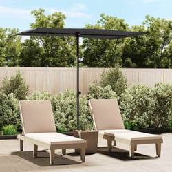 Parasol d'extérieur avec mât en aluminium 2x1,5 m Noir