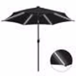 vidaXL Parasol de jardin avec lumières LED et mât en aluminium noir - TU
