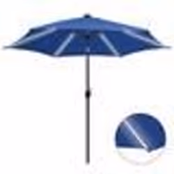 vidaXL Parasol de jardin et lumières LED mât en aluminium bleu azuré - TU